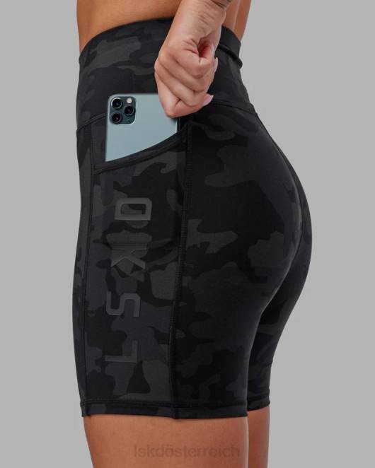 Z8RH535 LSKD Frauen Mittellange Rep-Shorts – schwarzes Tarnmuster Bekleidung