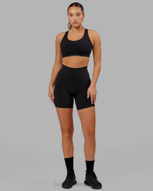 Z8RH541 LSKD Frauen Mittellange Fusion-Shorts – Schwarz Bekleidung