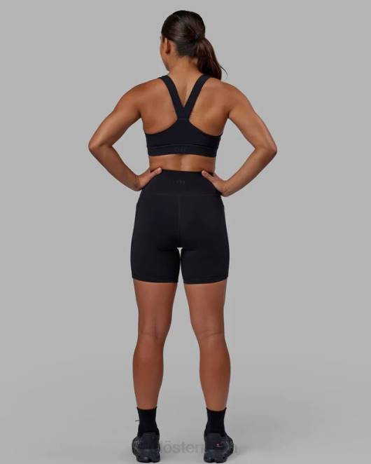 Z8RH545 LSKD Frauen Rips-Shorts in mittlerer Länge – schwarz-weiß Bekleidung