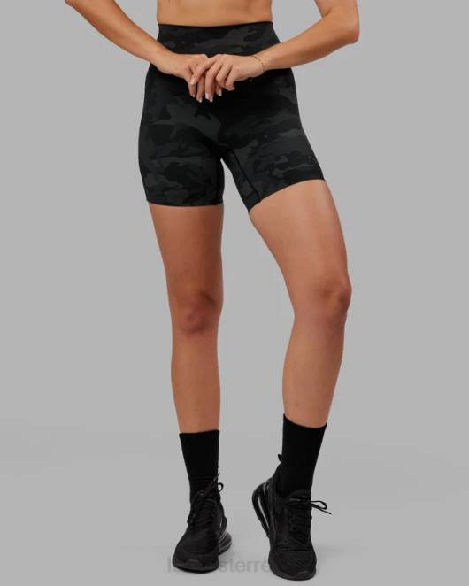Z8RH548 LSKD Frauen Elixir mittellange Shorts – schwarzes Tarnmuster Bekleidung