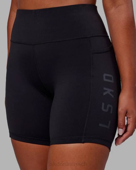 Z8RH567 LSKD Frauen mittellange Rep-Shorts – schwarz-schwarz Bekleidung