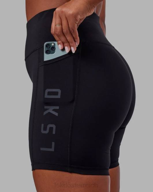 Z8RH567 LSKD Frauen mittellange Rep-Shorts – schwarz-schwarz Bekleidung