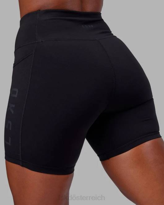 Z8RH567 LSKD Frauen mittellange Rep-Shorts – schwarz-schwarz Bekleidung