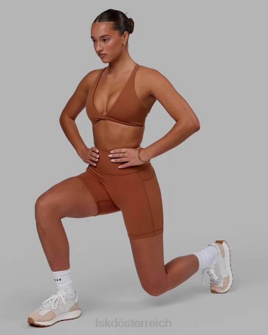 Z8RH569 LSKD Frauen Fusion mittellang kurz – haselnussbraun Bekleidung