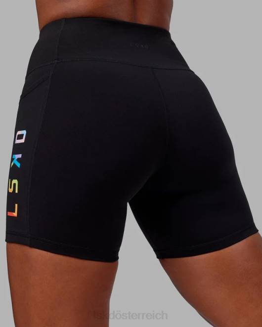 Z8RH590 LSKD Frauen Mittellange Rep-Shorts – Pride-Schwarz Bekleidung