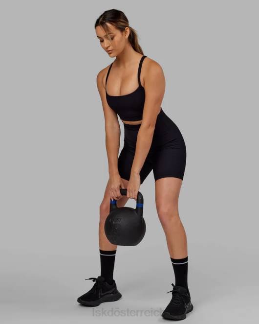 Z8RH618 LSKD Frauen Strike gerippte mittellange Shorts – schwarz Bekleidung