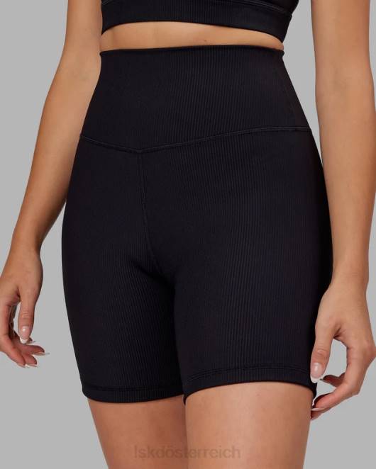 Z8RH618 LSKD Frauen Strike gerippte mittellange Shorts – schwarz Bekleidung