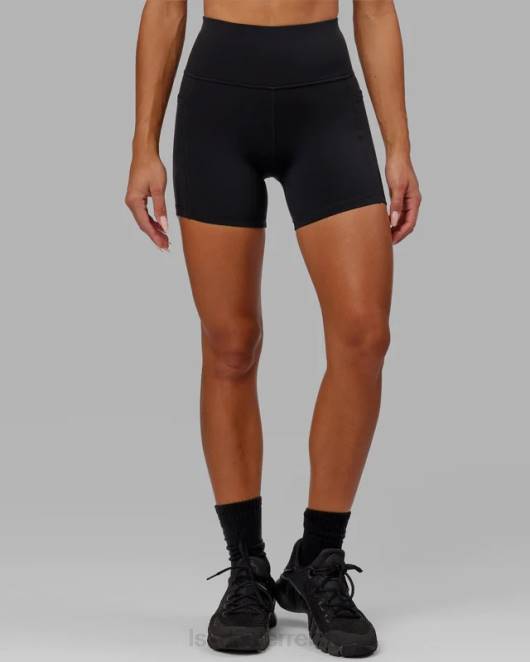 Z8RH621 LSKD Frauen Rep X-Länge kurzes kleines Logo - schwarz Bekleidung