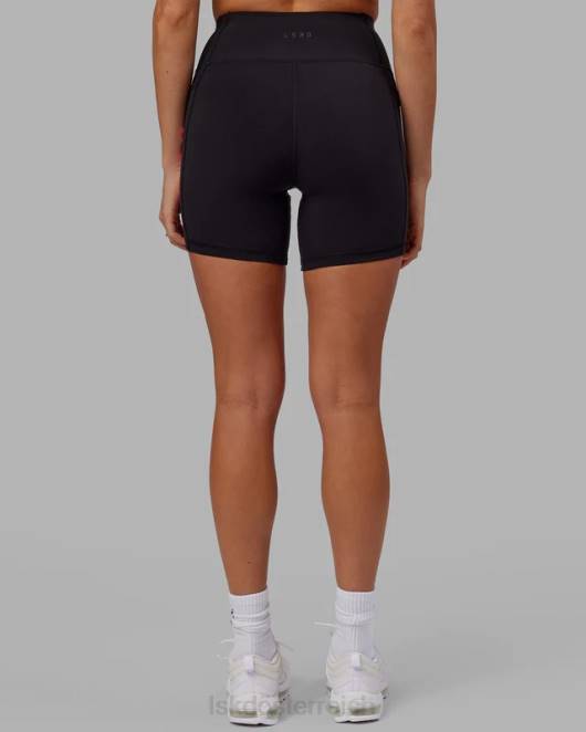 Z8RH625 LSKD Frauen Mittellange Rep-Shorts – Schwarz-Neon-Magenta Bekleidung