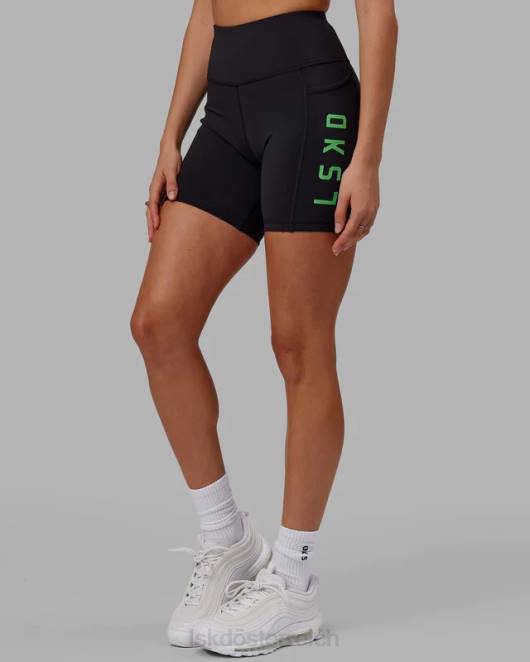 Z8RH629 LSKD Frauen Mittellange Rep-Shorts – Black-Apple Mint Bekleidung