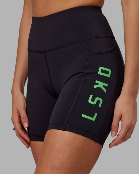 Z8RH629 LSKD Frauen Mittellange Rep-Shorts – Black-Apple Mint Bekleidung