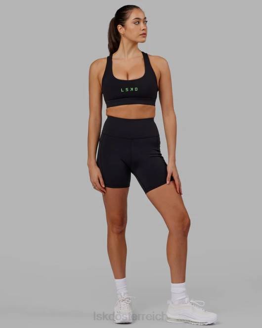 Z8RH629 LSKD Frauen Mittellange Rep-Shorts – Black-Apple Mint Bekleidung