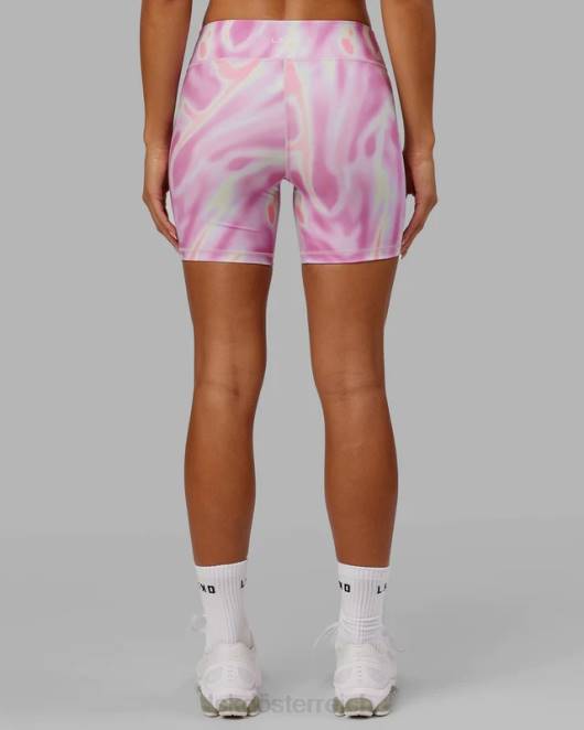 Z8RH637 LSKD Frauen Rxd mittellange Fahrradshorts – Euphoria Print-Pink Bekleidung