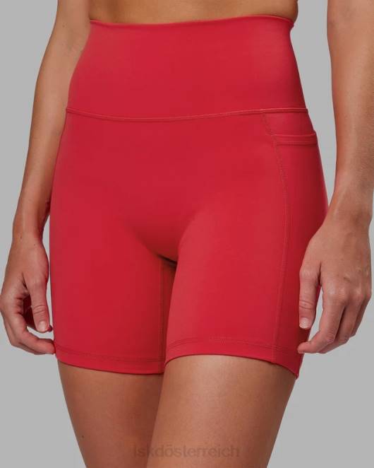 Z8RH643 LSKD Frauen Mittellange Fusion-Shorts – Scharlachrot Bekleidung