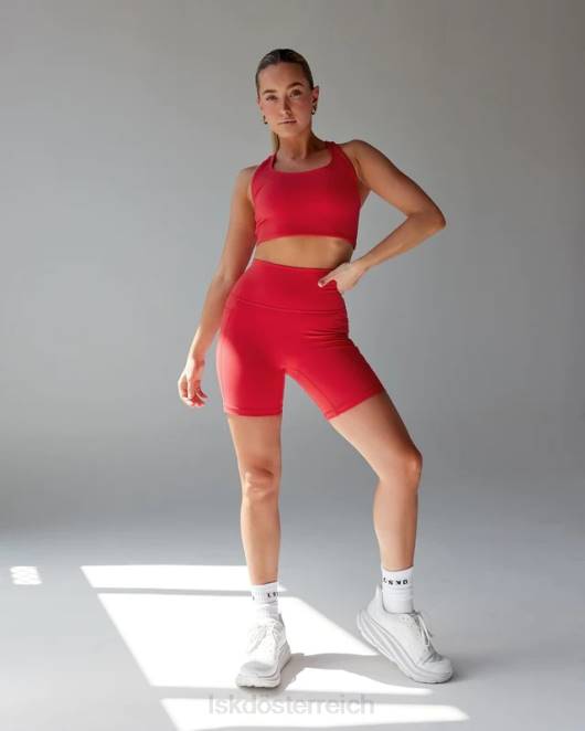 Z8RH643 LSKD Frauen Mittellange Fusion-Shorts – Scharlachrot Bekleidung