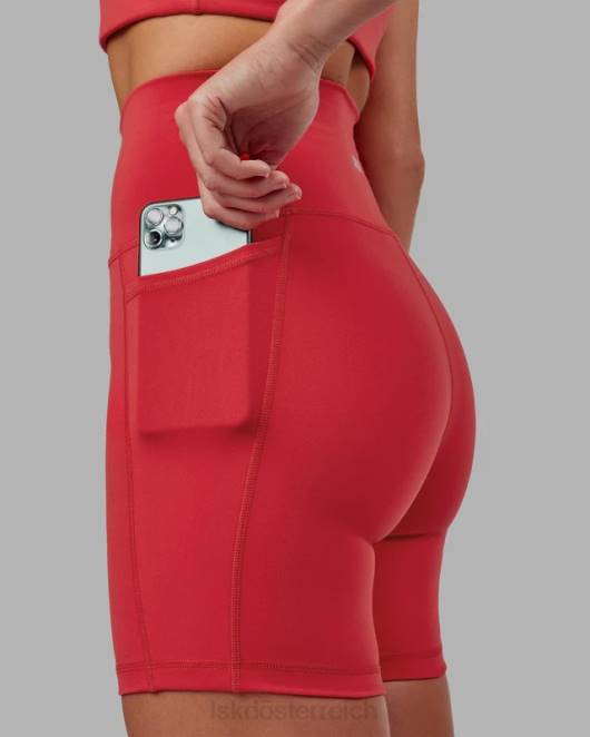 Z8RH643 LSKD Frauen Mittellange Fusion-Shorts – Scharlachrot Bekleidung