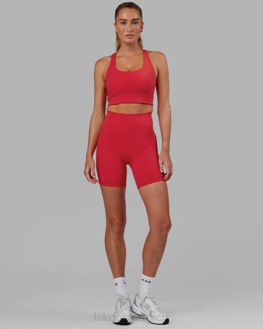 Z8RH643 LSKD Frauen Mittellange Fusion-Shorts – Scharlachrot Bekleidung