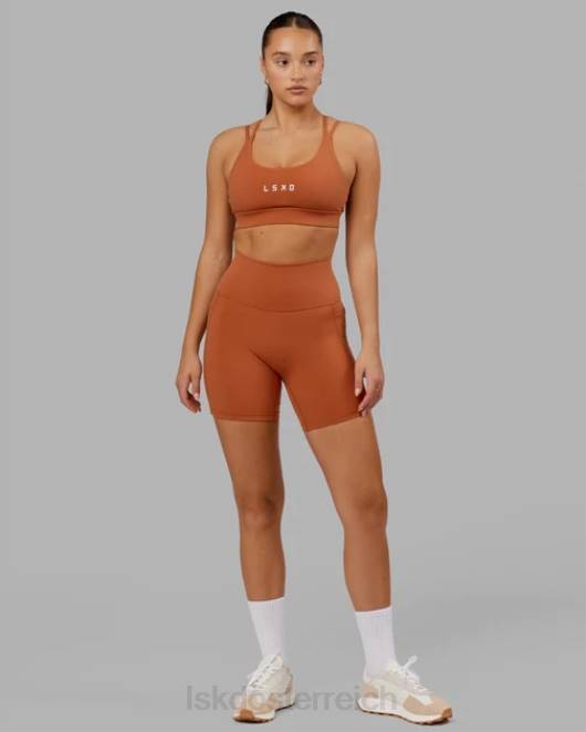 Z8RH654 LSKD Frauen Mittellange Fusion-Shorts – kastanienbraun Bekleidung