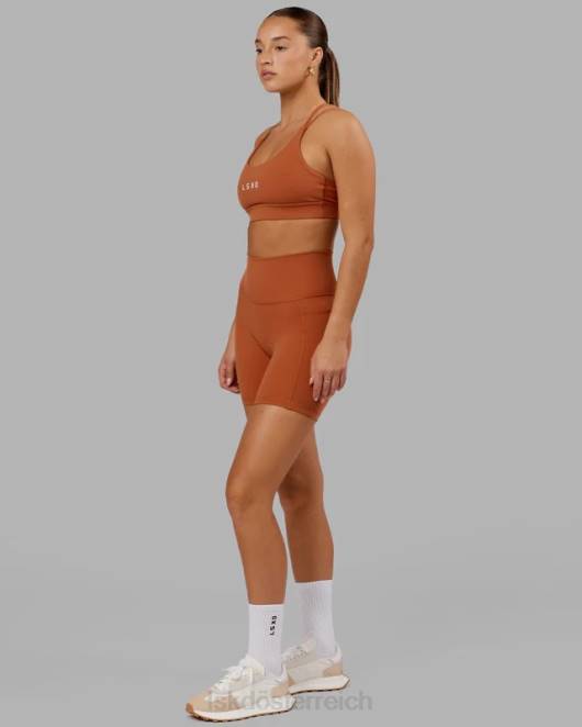 Z8RH654 LSKD Frauen Mittellange Fusion-Shorts – kastanienbraun Bekleidung