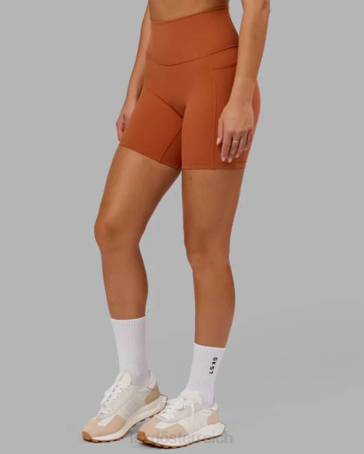 Z8RH654 LSKD Frauen Mittellange Fusion-Shorts – kastanienbraun Bekleidung