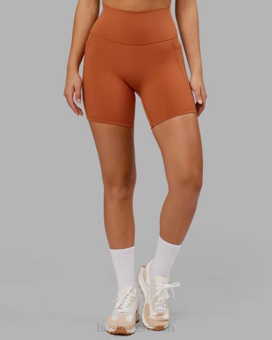 Z8RH654 LSKD Frauen Mittellange Fusion-Shorts – kastanienbraun Bekleidung