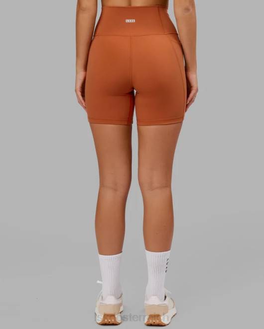Z8RH654 LSKD Frauen Mittellange Fusion-Shorts – kastanienbraun Bekleidung