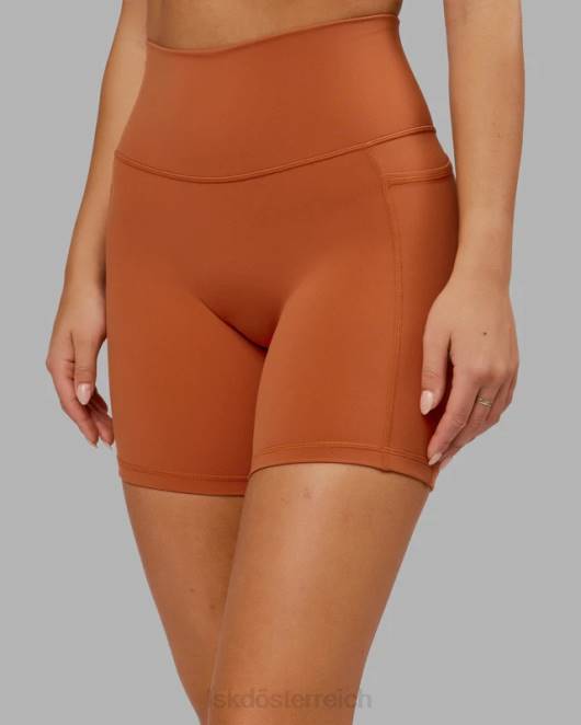 Z8RH654 LSKD Frauen Mittellange Fusion-Shorts – kastanienbraun Bekleidung