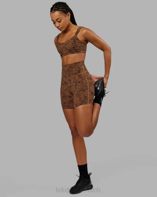 Z8RH673 LSKD Frauen Elixir mittellange Shorts – agiler Kameldruck Bekleidung