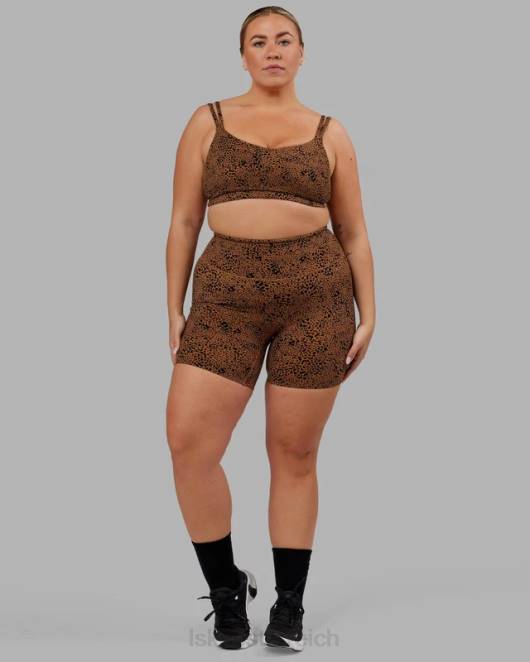 Z8RH673 LSKD Frauen Elixir mittellange Shorts – agiler Kameldruck Bekleidung