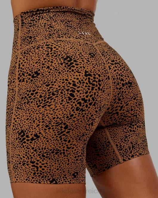 Z8RH673 LSKD Frauen Elixir mittellange Shorts – agiler Kameldruck Bekleidung