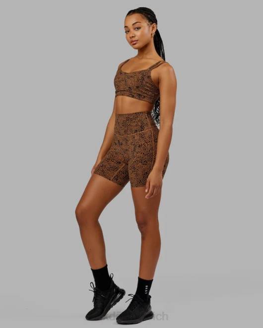 Z8RH673 LSKD Frauen Elixir mittellange Shorts – agiler Kameldruck Bekleidung