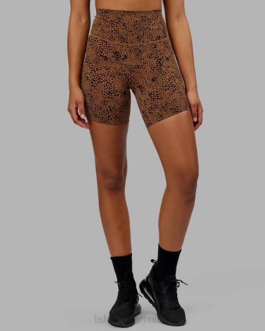 Z8RH673 LSKD Frauen Elixir mittellange Shorts – agiler Kameldruck Bekleidung