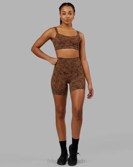 Z8RH673 LSKD Frauen Elixir mittellange Shorts – agiler Kameldruck Bekleidung