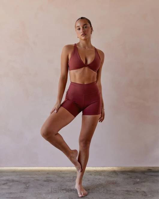 Z8RH683 LSKD Frauen Rep-Shorts in X-Länge – Apfelbeere Bekleidung