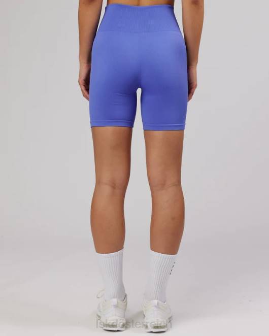 Z8RH685 LSKD Frauen Grenzenlose nahtlose mittellange Shorts – Kornblumenblau Bekleidung