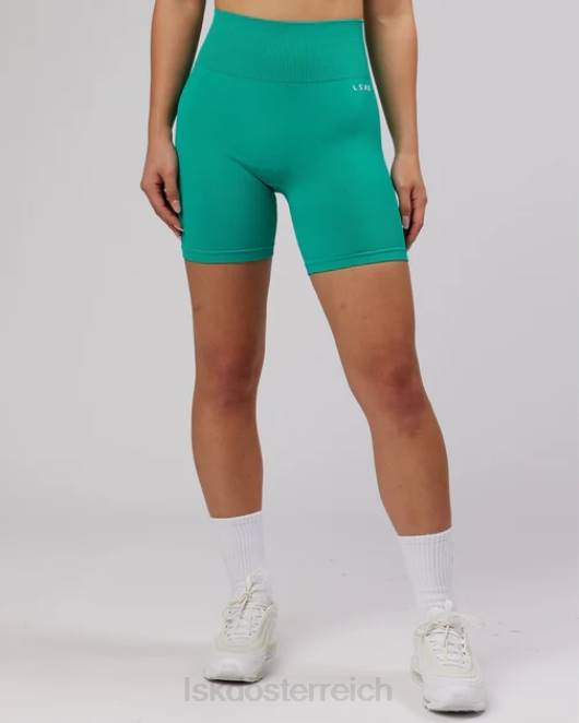 Z8RH686 LSKD Frauen Grenzenlose, nahtlose, mittellange Shorts – Hyper Teal Bekleidung
