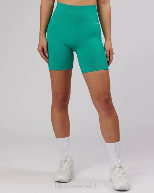 Z8RH686 LSKD Frauen Grenzenlose, nahtlose, mittellange Shorts – Hyper Teal Bekleidung