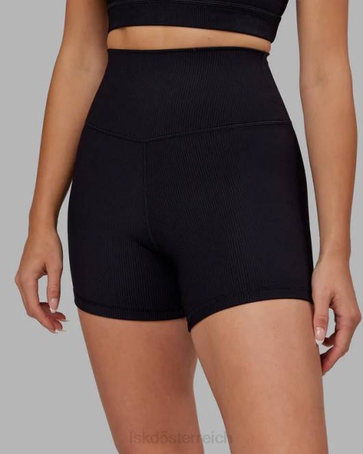 Z8RH688 LSKD Frauen Strike Rippstrick-Shorts in X-Länge – Schwarz Bekleidung