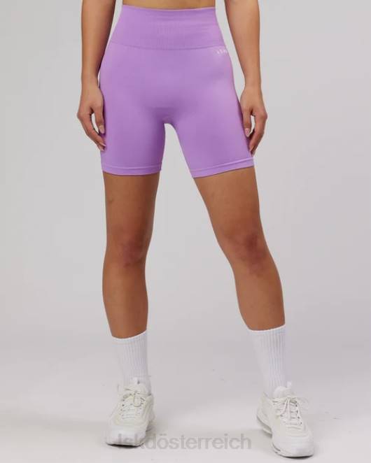 Z8RH690 LSKD Frauen Grenzenlose nahtlose mittellange Fahrradshorts – Flieder Bekleidung