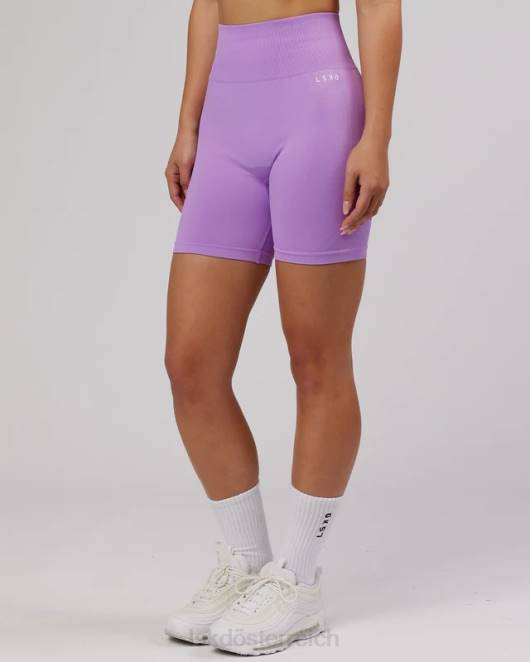 Z8RH690 LSKD Frauen Grenzenlose nahtlose mittellange Fahrradshorts – Flieder Bekleidung