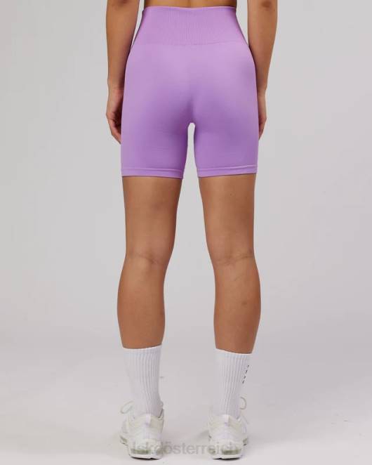 Z8RH690 LSKD Frauen Grenzenlose nahtlose mittellange Fahrradshorts – Flieder Bekleidung