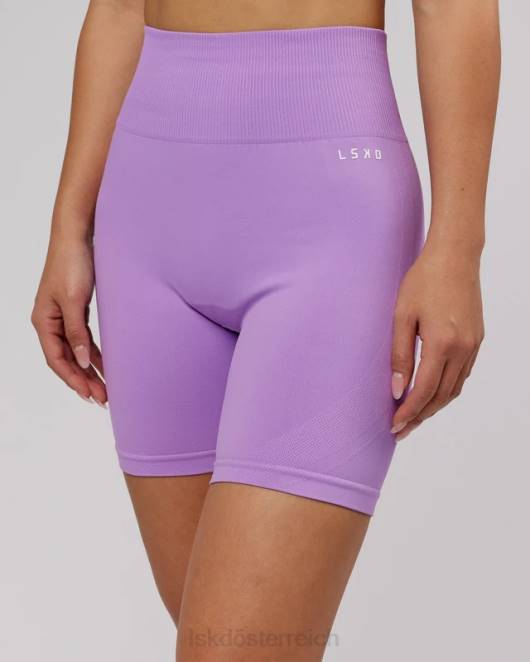 Z8RH690 LSKD Frauen Grenzenlose nahtlose mittellange Fahrradshorts – Flieder Bekleidung
