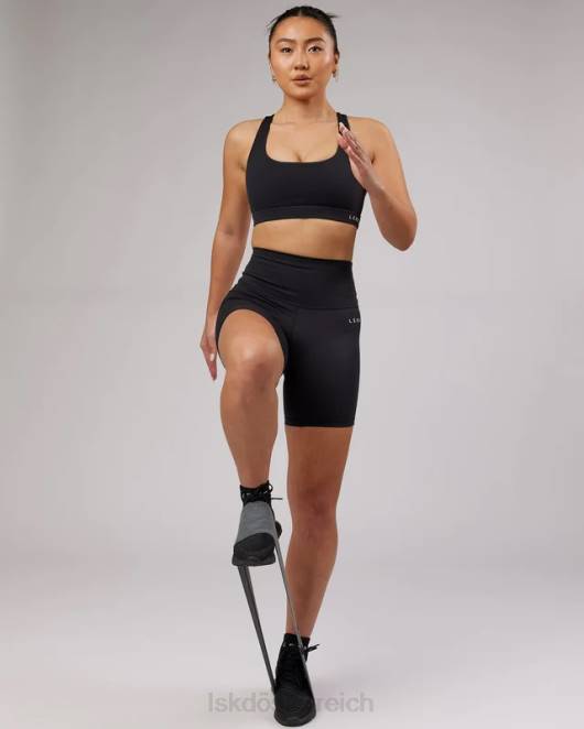 Z8RH692 LSKD Frauen Basis mittellang kurz – schwarz Bekleidung