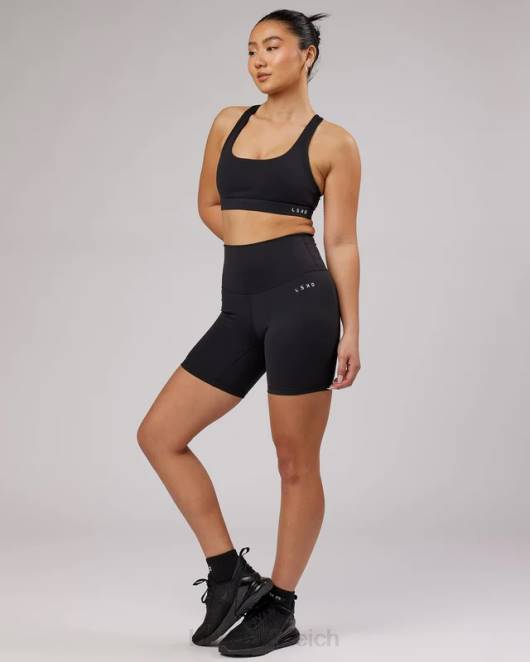 Z8RH692 LSKD Frauen Basis mittellang kurz – schwarz Bekleidung