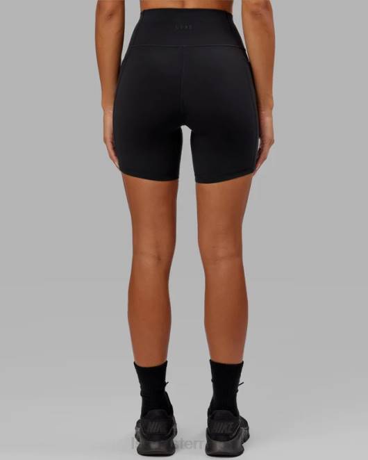 Z8RH693 LSKD Frauen Mittellange Rep-Shorts – Schwarz-Hyper-Petrol Bekleidung
