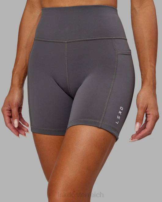 Z8RH699 LSKD Frauen Rep mittellanges kurzes kleines Logo – Asphalt Bekleidung