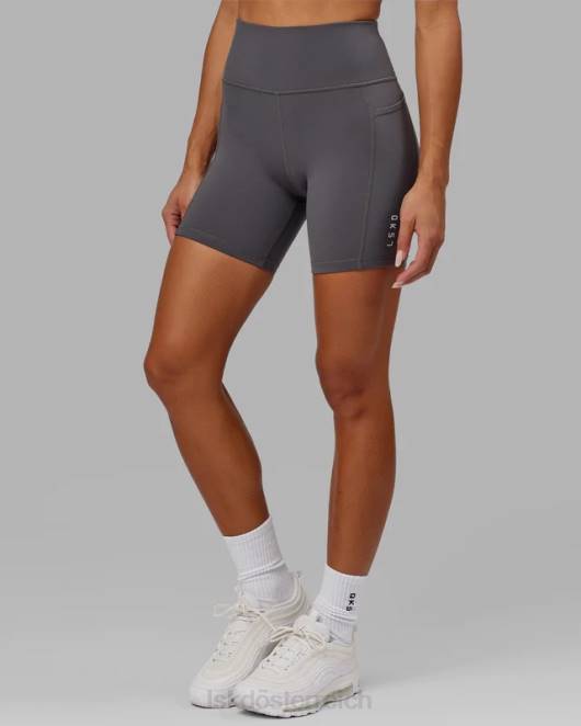 Z8RH699 LSKD Frauen Rep mittellanges kurzes kleines Logo – Asphalt Bekleidung