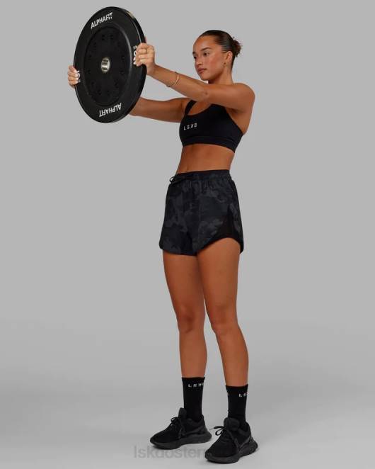 Z8RH776 LSKD Frauen dynamische Laufshorts – schwarzes Tarnmuster Bekleidung