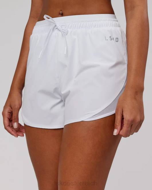 Z8RH791 LSKD Frauen dynamische Laufshorts – weiß Bekleidung