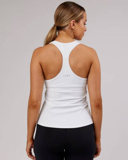 Z8RH131 LSKD Frauen Lift-Hebe-Performance-Tanktop – Weiß Bekleidung